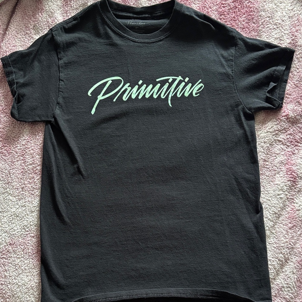 Primitive Black Tee with Mint Script
